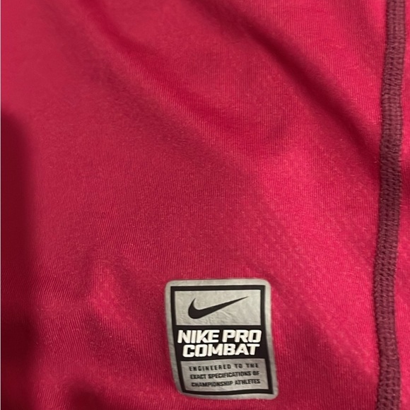 Nike Pro Combat Red  and yellow Athletic Shirt - Picture 2 of 6